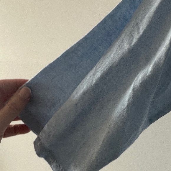 Light Blue Button-Front Ruffle-Hem Mini Dress - Picture 4 of 9